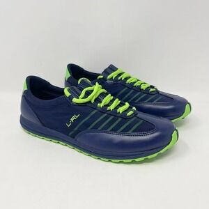 Lauren Ralph Lauren Falon Casual Sneaker Wms 8B Blue Leather Green Casual Shoes